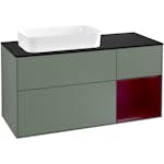 Tvättställsskåp Villeroy & Boch Finion med 3 Lådor Hylla och Bänkskiva för Ocentrerat Fristående Tvättställ