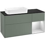 Tvättställsskåp Villeroy & Boch Finion med 3 Lådor Hylla och Bänkskiva för Ocentrerat Fristående Tvättställ