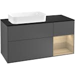 Tvättställsskåp Villeroy & Boch Finion med 3 Lådor Hylla och Bänkskiva för Ocentrerat Fristående Tvättställ