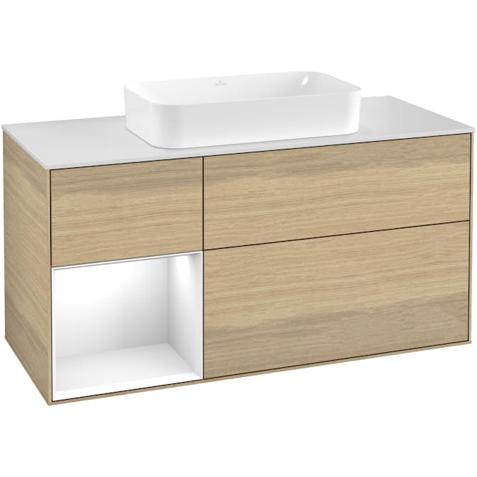 Tvättställsskåp Villeroy & Boch Finion med 3 Lådor Hylla och Bänkskiva för Fristående Tvättställ