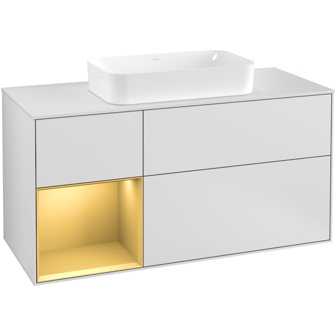 Tvättställsskåp Villeroy & Boch Finion med 3 Lådor Hylla och Bänkskiva för Fristående Tvättställ