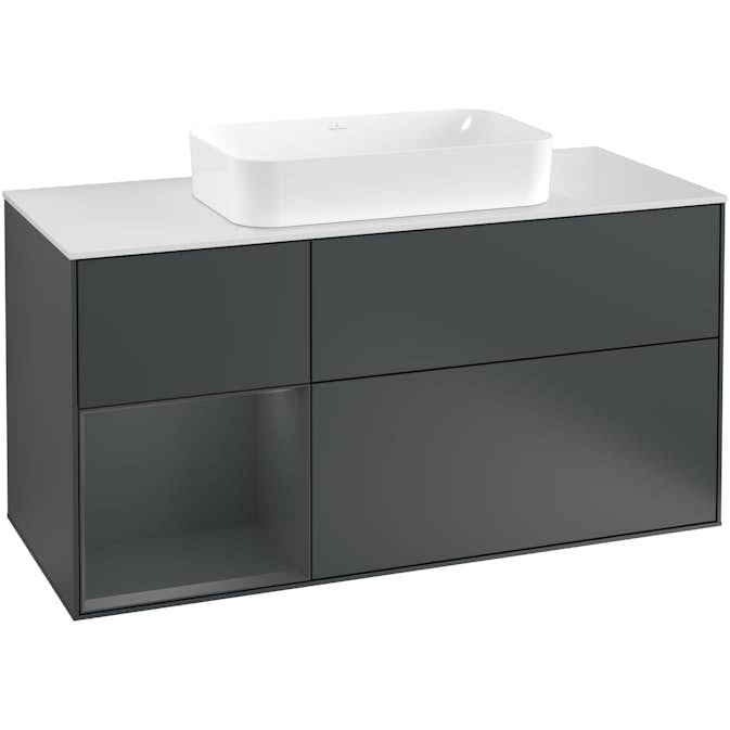 Tvättställsskåp Villeroy & Boch Finion med 3 Lådor Hylla och Bänkskiva för Fristående Tvättställ