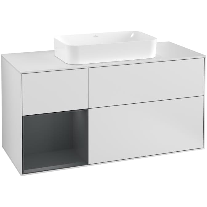 Tvättställsskåp Villeroy & Boch Finion med 3 Lådor Hylla och Bänkskiva för Fristående Tvättställ