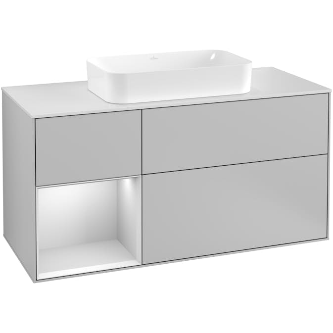 Tvättställsskåp Villeroy & Boch Finion med 3 Lådor Hylla och Bänkskiva för Fristående Tvättställ