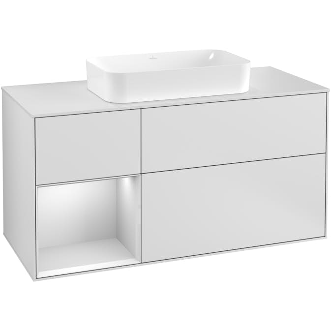 Tvättställsskåp Villeroy & Boch Finion med 3 Lådor Hylla och Bänkskiva för Fristående Tvättställ