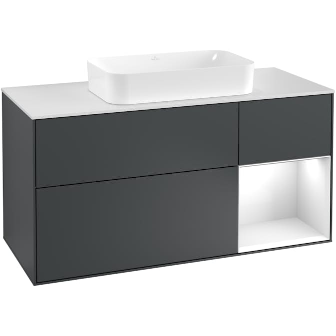 Tvättställsskåp Villeroy & Boch Finion med 3 Lådor Hylla och Bänkskiva för Fristående Tvättställ