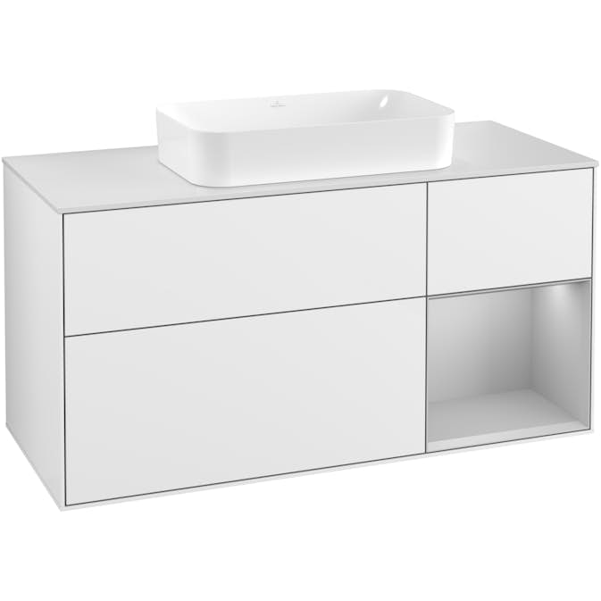 Tvättställsskåp Villeroy & Boch Finion med 3 Lådor Hylla och Bänkskiva för Fristående Tvättställ