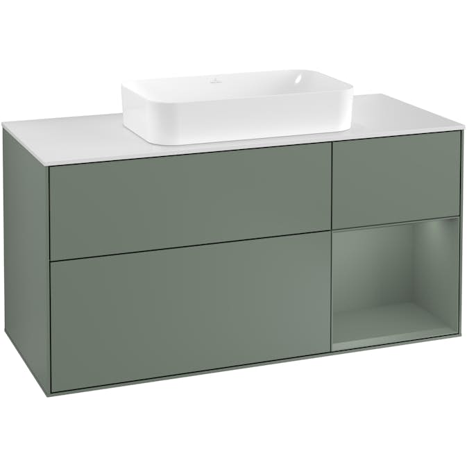 Tvättställsskåp Villeroy & Boch Finion med 3 Lådor Hylla och Bänkskiva för Fristående Tvättställ