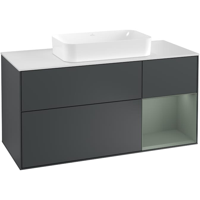Tvättställsskåp Villeroy & Boch Finion med 3 Lådor Hylla och Bänkskiva för Fristående Tvättställ
