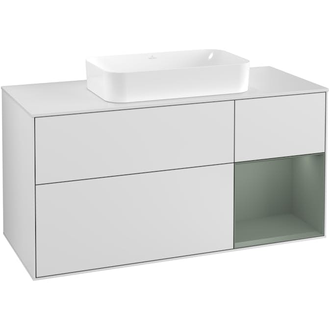 Tvättställsskåp Villeroy & Boch Finion med 3 Lådor Hylla och Bänkskiva för Fristående Tvättställ