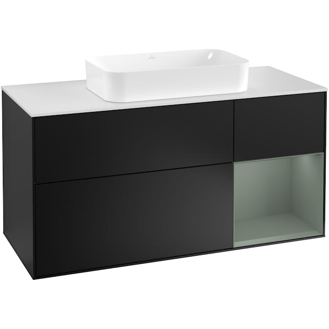 Tvättställsskåp Villeroy & Boch Finion med 3 Lådor Hylla och Bänkskiva för Fristående Tvättställ