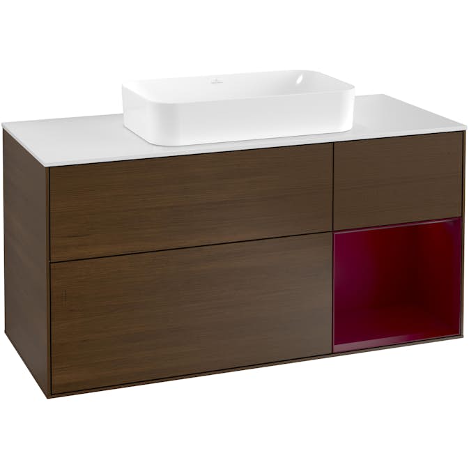 Tvättställsskåp Villeroy & Boch Finion med 3 Lådor Hylla och Bänkskiva för Fristående Tvättställ
