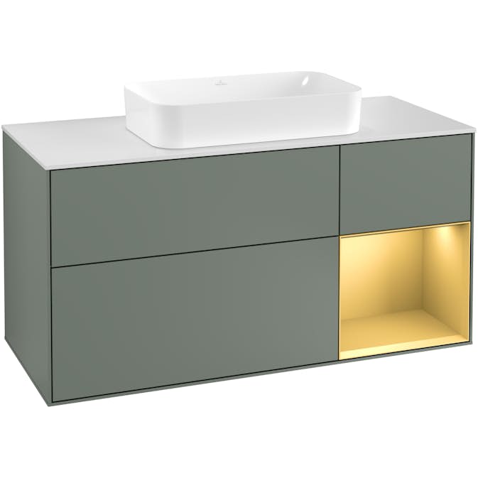 Tvättställsskåp Villeroy & Boch Finion med 3 Lådor Hylla och Bänkskiva för Fristående Tvättställ