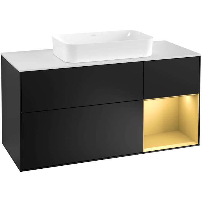 Tvättställsskåp Villeroy & Boch Finion med 3 Lådor Hylla och Bänkskiva för Fristående Tvättställ