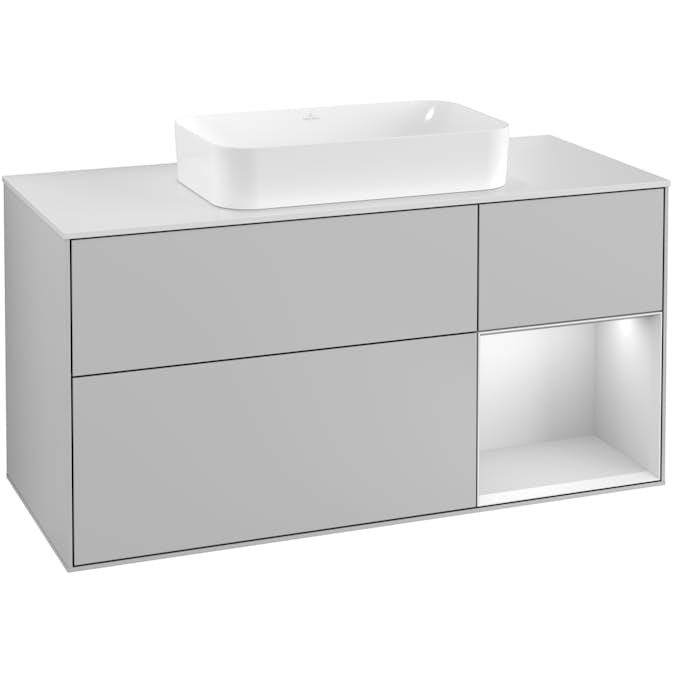 Tvättställsskåp Villeroy & Boch Finion med 3 Lådor Hylla och Bänkskiva för Fristående Tvättställ