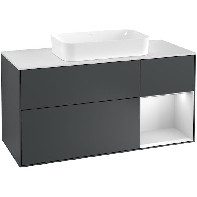 Tvättställsskåp Villeroy & Boch Finion med 3 Lådor Hylla och Bänkskiva för Fristående Tvättställ