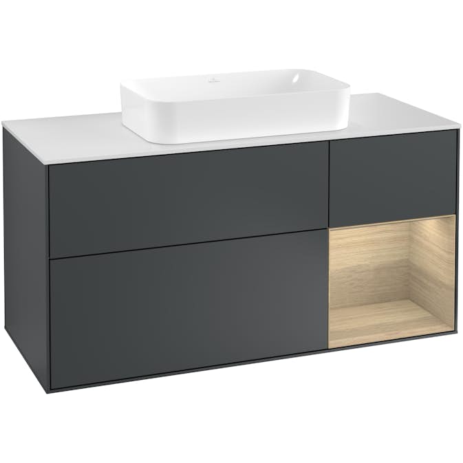 Tvättställsskåp Villeroy & Boch Finion med 3 Lådor Hylla och Bänkskiva för Fristående Tvättställ