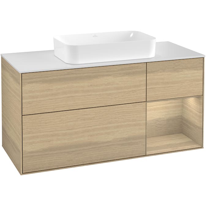 Tvättställsskåp Villeroy & Boch Finion med 3 Lådor Hylla och Bänkskiva för Fristående Tvättställ