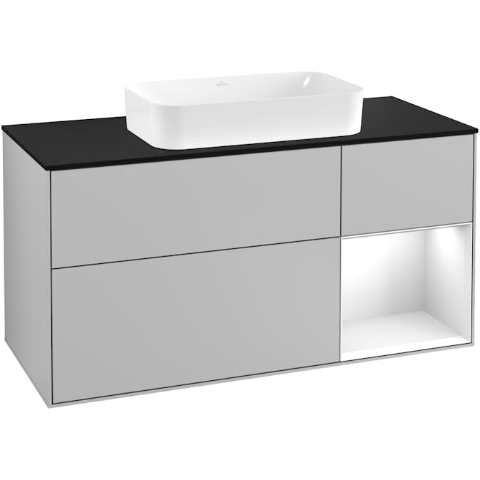Tvättställsskåp Villeroy & Boch Finion med 3 Lådor Hylla och Bänkskiva för Fristående Tvättställ