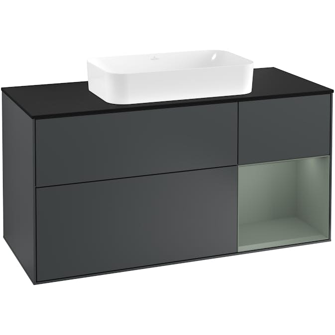 Tvättställsskåp Villeroy & Boch Finion med 3 Lådor Hylla och Bänkskiva för Fristående Tvättställ