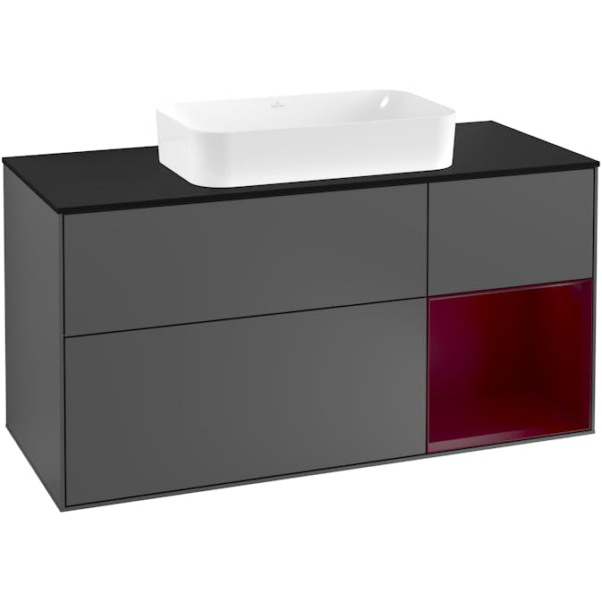 Tvättställsskåp Villeroy & Boch Finion med 3 Lådor Hylla och Bänkskiva för Fristående Tvättställ