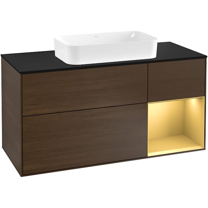Tvättställsskåp Villeroy & Boch Finion med 3 Lådor Hylla och Bänkskiva för Fristående Tvättställ