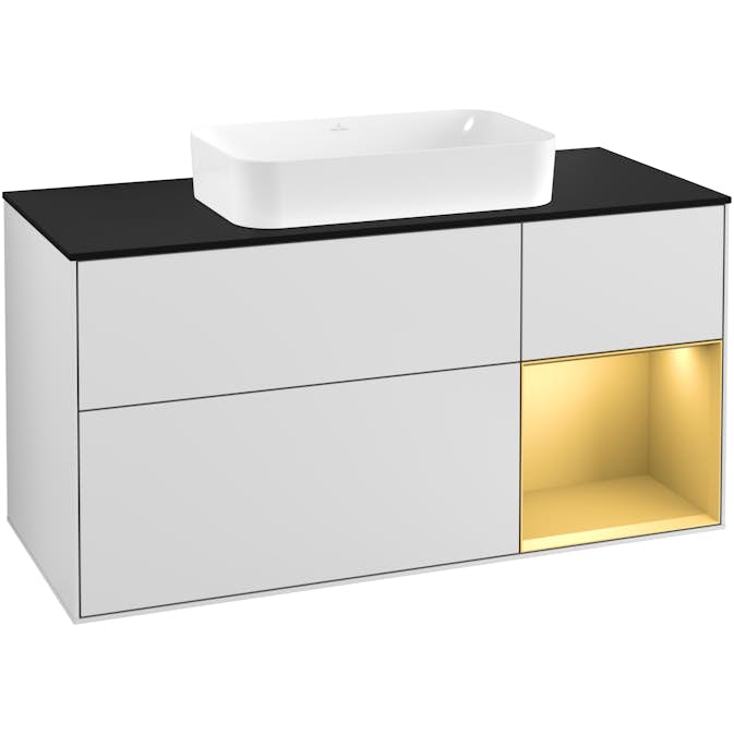 Tvättställsskåp Villeroy & Boch Finion med 3 Lådor Hylla och Bänkskiva för Fristående Tvättställ