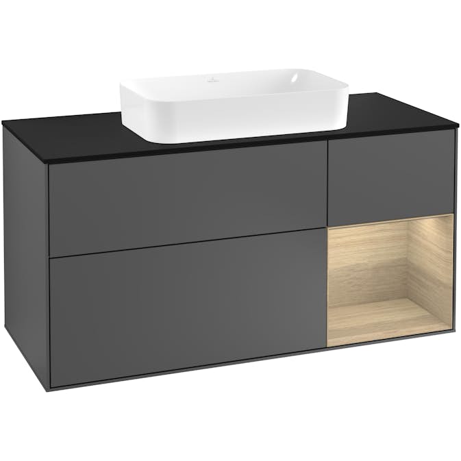 Tvättställsskåp Villeroy & Boch Finion med 3 Lådor Hylla och Bänkskiva för Fristående Tvättställ