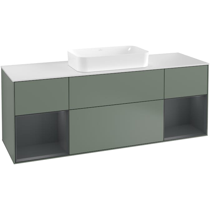 Tvättställsskåp Villeroy & Boch Finion med Två Hyllor och Bänkskiva för Fristående Tvättställ
