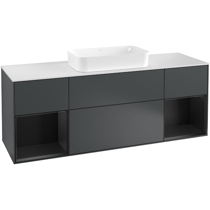 Tvättställsskåp Villeroy & Boch Finion med Två Hyllor och Bänkskiva för Fristående Tvättställ
