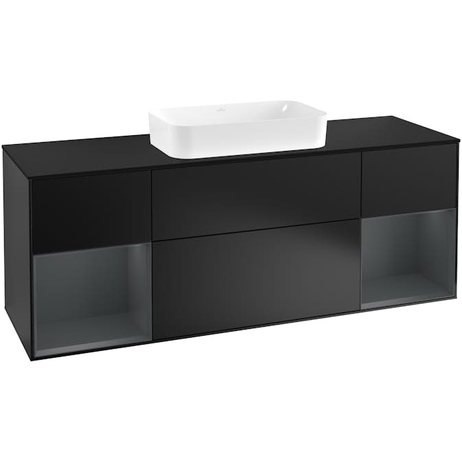 Tvättställsskåp Villeroy & Boch Finion med Två Hyllor och Bänkskiva för Fristående Tvättställ