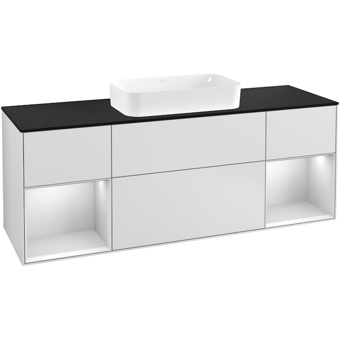 Tvättställsskåp Villeroy & Boch Finion med Två Hyllor och Bänkskiva för Fristående Tvättställ