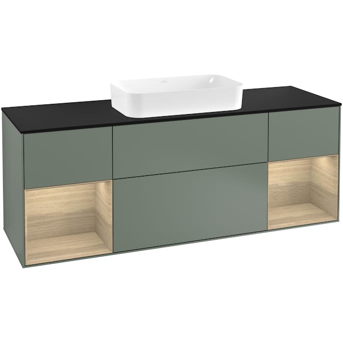 Tvättställsskåp Villeroy & Boch Finion med Två Hyllor och Bänkskiva för Fristående Tvättställ