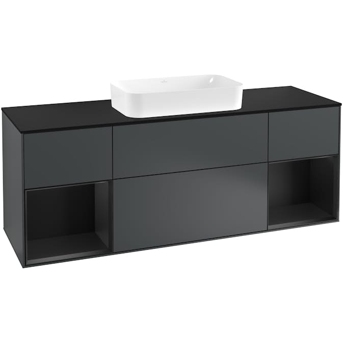 Tvättställsskåp Villeroy & Boch Finion med Två Hyllor och Bänkskiva för Fristående Tvättställ