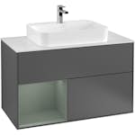 Tvättställsskåp Villeroy & Boch Finion med 2 Lådor Hylla och Bänkskiva för Ytmonterat Tvättställ