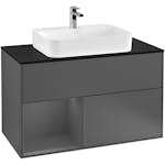 Tvättställsskåp Villeroy & Boch Finion med 2 Lådor Hylla och Bänkskiva för Ytmonterat Tvättställ