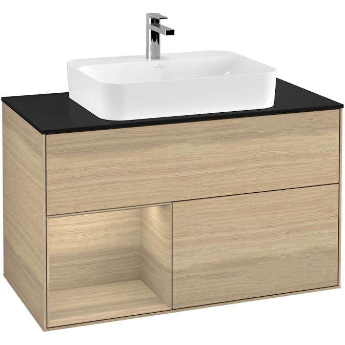 Tvättställsskåp Villeroy & Boch Finion med 2 Lådor Hylla och Bänkskiva för Ytmonterat Tvättställ