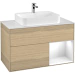 Tvättställsskåp Villeroy & Boch Finion med 2 Lådor Hylla och Bänkskiva för Ytmonterat Tvättställ