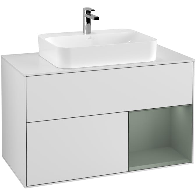 Tvättställsskåp Villeroy & Boch Finion med 2 Lådor Hylla och Bänkskiva för Ytmonterat Tvättställ