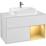 Tvättställsskåp Villeroy & Boch Finion med 2 Lådor Hylla och Bänkskiva för Ytmonterat Tvättställ