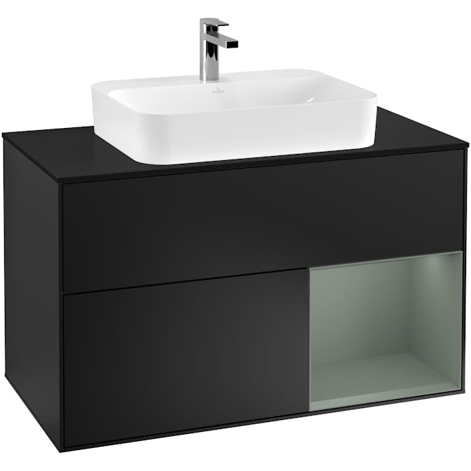 Tvättställsskåp Villeroy & Boch Finion med 2 Lådor Hylla och Bänkskiva för Ytmonterat Tvättställ