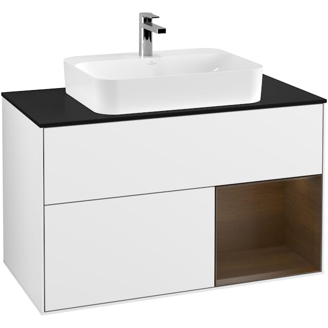 Tvättställsskåp Villeroy & Boch Finion med 2 Lådor Hylla och Bänkskiva för Ytmonterat Tvättställ