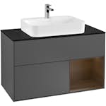 Tvättställsskåp Villeroy & Boch Finion med 2 Lådor Hylla och Bänkskiva för Ytmonterat Tvättställ