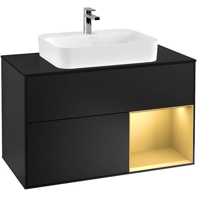 Tvättställsskåp Villeroy & Boch Finion med 2 Lådor Hylla och Bänkskiva för Ytmonterat Tvättställ