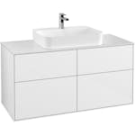 Tvättställsskåp Villeroy & Boch Finion med 4 Lådor och Bänkskiva för Ytmonterat Tvättställ