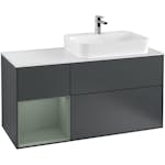 Tvättställsskåp Villeroy & Boch Finion med 3 Lådor Hylla och Bänkskiva för Ocentrerat Ytmonterat Tvättställ