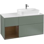 Tvättställsskåp Villeroy & Boch Finion med 3 Lådor Hylla och Bänkskiva för Ocentrerat Ytmonterat Tvättställ