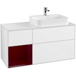 Tvättställsskåp Villeroy & Boch Finion med 3 Lådor Hylla och Bänkskiva för Ocentrerat Ytmonterat Tvättställ