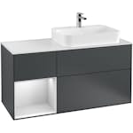 Tvättställsskåp Villeroy & Boch Finion med 3 Lådor Hylla och Bänkskiva för Ocentrerat Ytmonterat Tvättställ