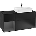 Tvättställsskåp Villeroy & Boch Finion med 3 Lådor Hylla och Bänkskiva för Ocentrerat Ytmonterat Tvättställ